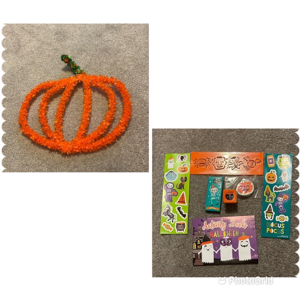 Halloween Pumpkin Garland wreath and Activity Set